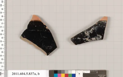 Terracotta fragments of kylikes (drinking cups)