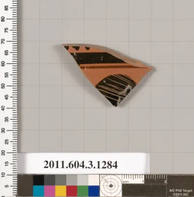 Terracotta rim fragment of a skyphos (deep drinking cup)