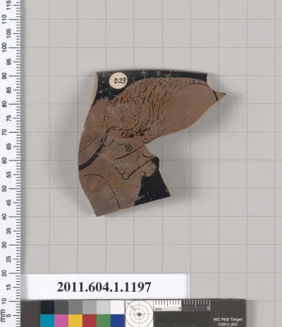 Terracotta rim fragment of a kylix (drinking cup)