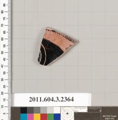 Terracotta fragment of a kylix: eye-cup (drinking cup)