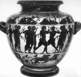 STAMNOS (ATHENIAN, BLACK-FIGURE)