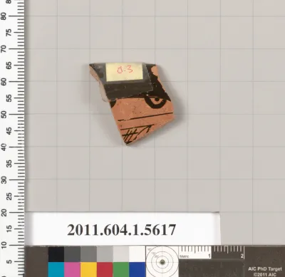 Terracotta rim fragment of a kylix (drinking cup)