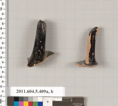 Terracotta fragments of kylikes (drinking cups)