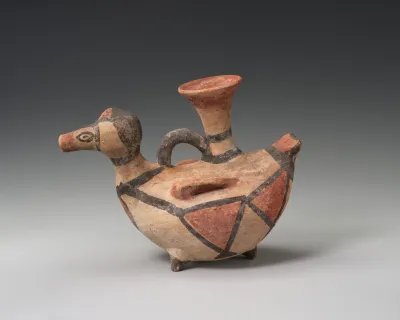 Terracotta bird-shaped vase