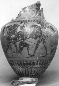 AMPHORA, NECK (ATHENIAN, BLACK-FIGURE)