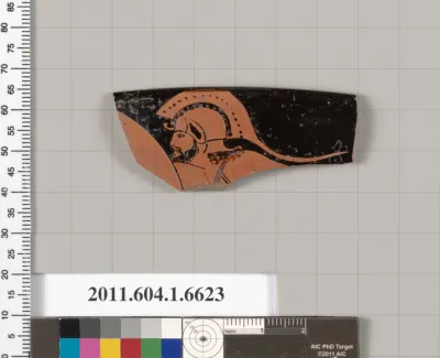 Terracotta rim fragment of a kylix (drinking cup)