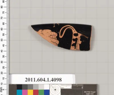 Terracotta rim fragment of a kylix (drinking cup)