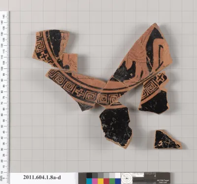 Terracotta fragments of a kylix (drinking cup)