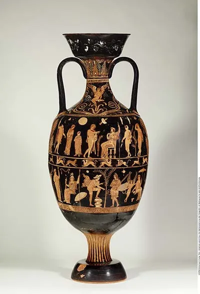 Apulisch-rotfigurige Amphora (Amphora panathenäischer Form)