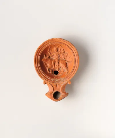 Terracotta oil lamp