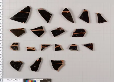 Terracotta fragments of kylikes (drinking cups)