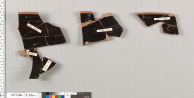 Terracotta rim fragments of a kylix (drinking cup)