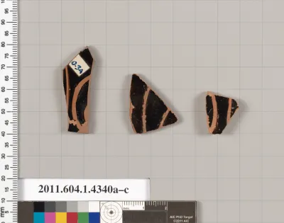 Terracotta fragments of kylikes (drinking cups)
