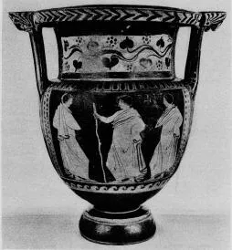 KRATER, COLUMN (SOUTH ITALIAN, LUCANIAN, RED-FIGURE)
