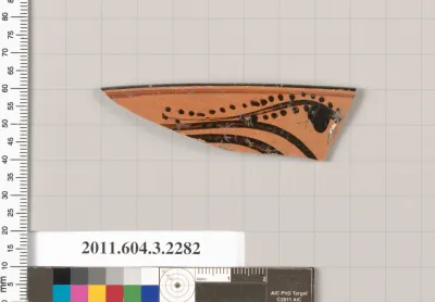 Terracotta rim fragment of a kylix: eye-cup (drinking cup)