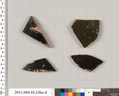 Terracotta fragments of kylikes (drinking cups)