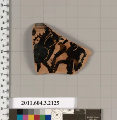 Terracotta rim fragment of a kylix (drinking cup)