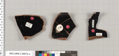 Terracotta rim fragments of kylikes (drinking cups)