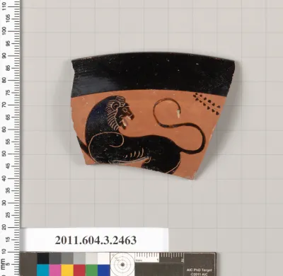 Terracotta rim fragment of a kylix (drinking cup)