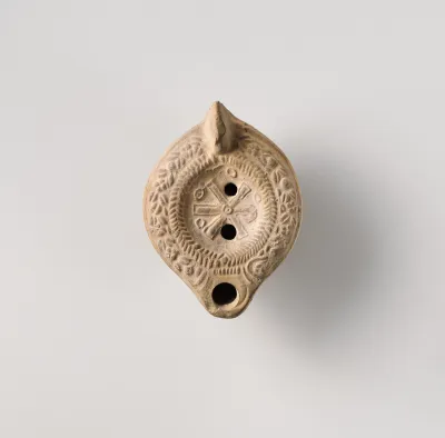 Terracotta oil lamp