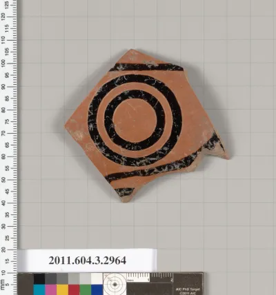 Terracotta fragment of a kylix: eye-cup (drinking cup)