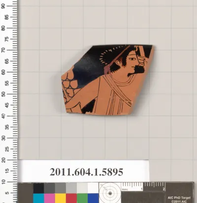 Terracotta rim fragment of a kylix (drinking cup)