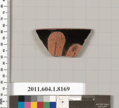 Terracotta rim fragment of a kylix (drinking cup)