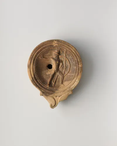 Terracotta oil lamp