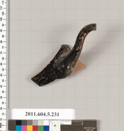 Terracotta rim fragment of a kylix (drinking cup)