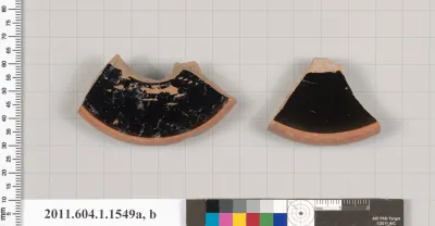 Terracotta fragments of kylikes (drinking cups)