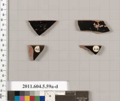 Terracotta rim fragments of kylikes (drinking cups)