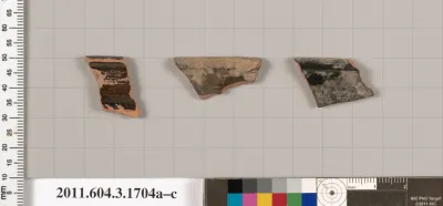 Terracotta rim fragments of kylikes: Band cups (drinking cups)