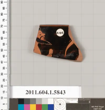 Terracotta rim fragment of a kylix: eye-cup (drinking cup)