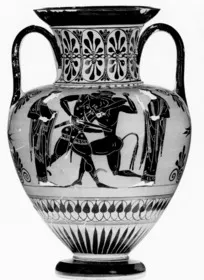 AMPHORA, NECK (ATHENIAN, BLACK-FIGURE)