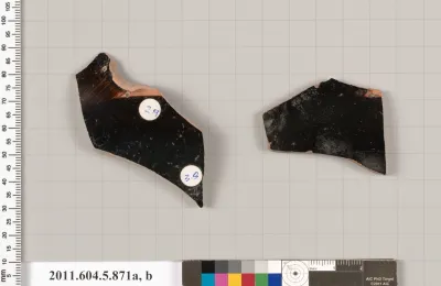 Terracotta fragments of kylikes (drinking cups)