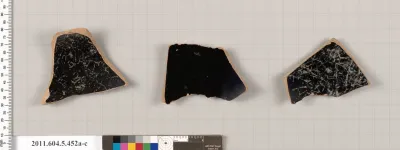 Terracotta fragments of kylikes (drinking cups)