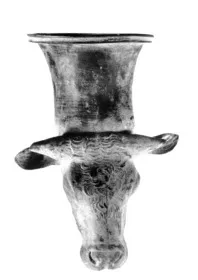 FIGURE VASE, RHYTON (SOUTH ITALIAN, APULIAN, RED-FIGURE)
