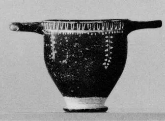 SKYPHOS (SOUTH ITALIAN, GNATHIAN, BLACK GLAZE)