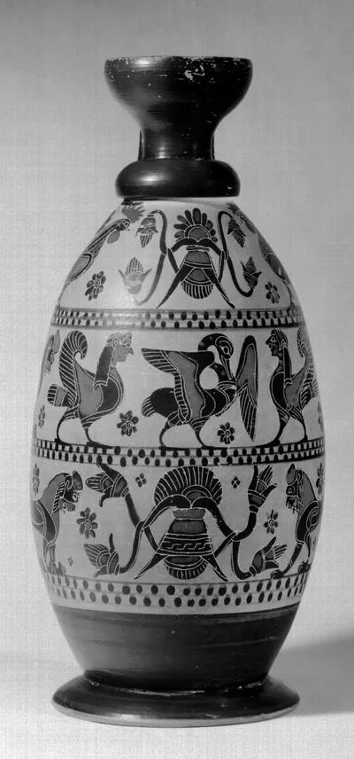 Attisch-schwarzfigurige Lekythos (Deianeiratypus)