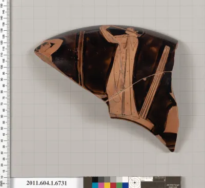 Terracotta rim fragment of a kylix (drinking cup)