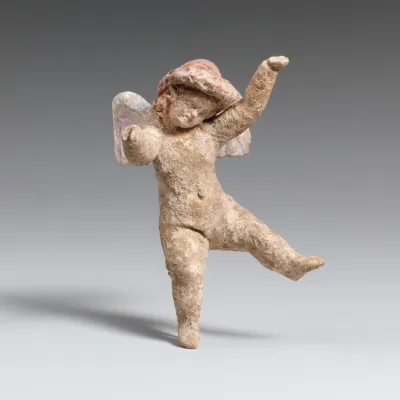 Terracotta statuette of Eros flying