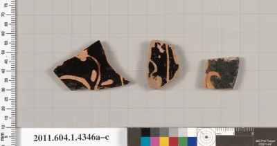 Terracotta fragments of kylikes (drinking cups)