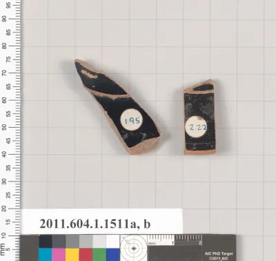 Terracotta fragments of kylikes (drinking cups)