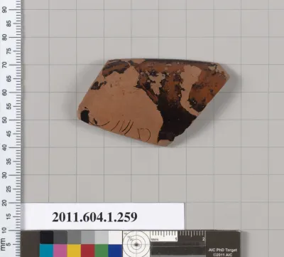 Terracotta rim fragment of a kylix (drinking cup)