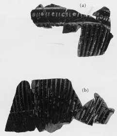 SKYPHOS (?), FRAGMENTS (SOUTH ITALIAN, GNATHIAN, BLACK GLAZE)