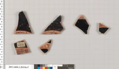 Terracotta fragments of kylikes (drinking cups)