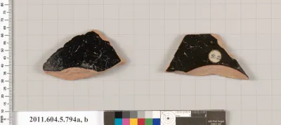 Terracotta fragments of kylikes (drinking cups)