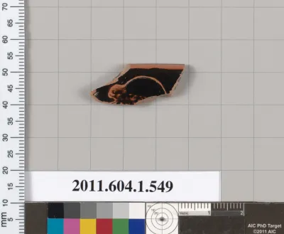 Terracotta rim fragment of a kylix (drinking cup)