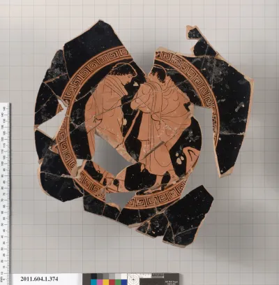 Terracotta fragments of a kylix (drinking cup)