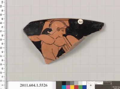 Terracotta rim fragment of a kylix (drinking cup)